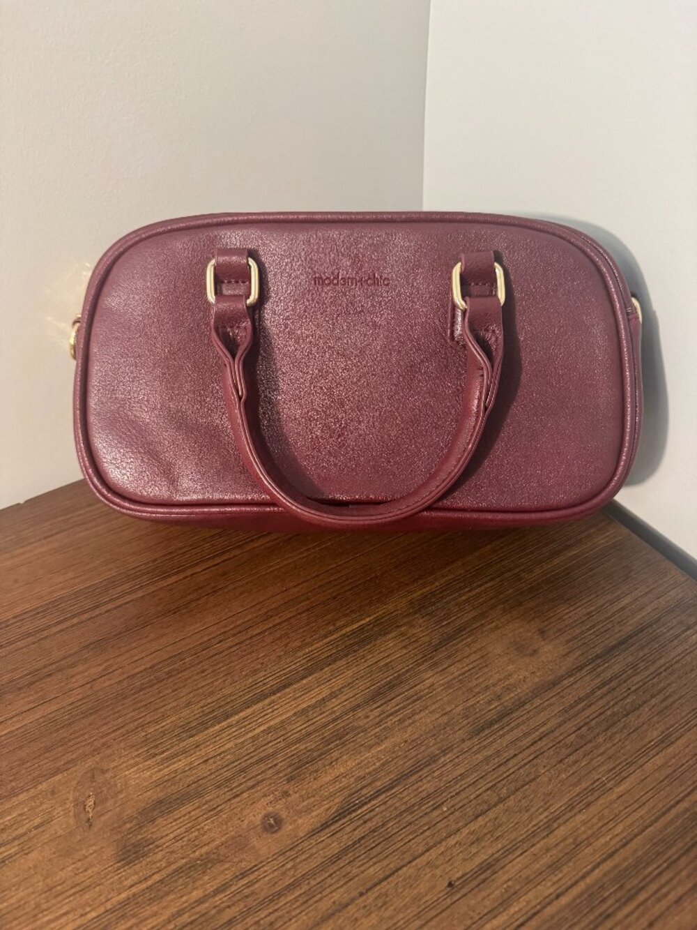 NWOT Modern+Chic Elle Woven Crossbody Bag | Vegan Leather | Color: Wine
